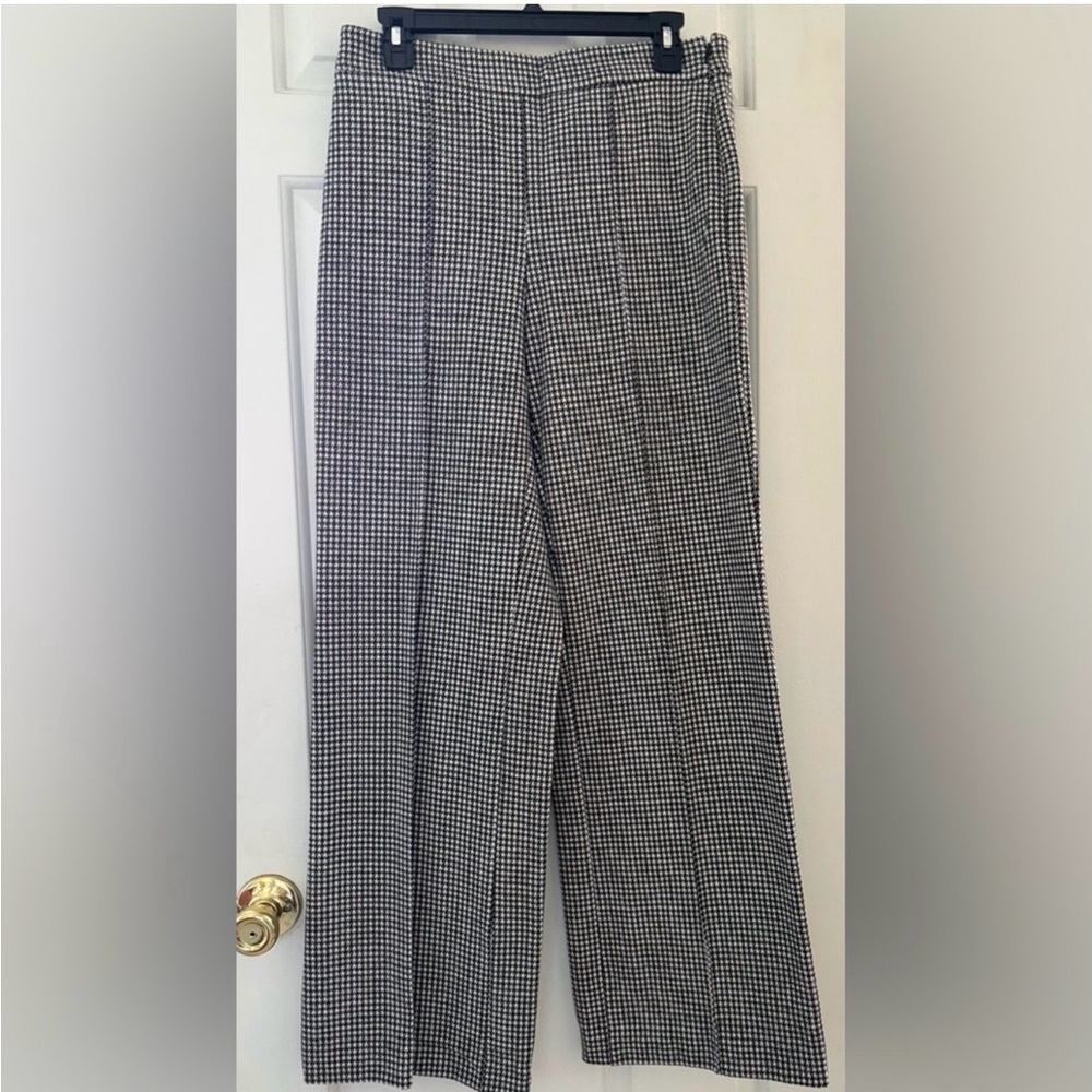 Ann Taylor Houndstooth Wide Leg Trouser High Waist Sz 4 NWT - Picture 2 of 7